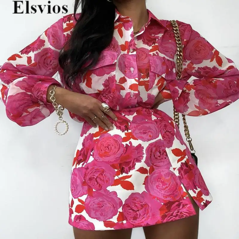 Women Floral Printed Party Suit Fashion Long Sleeve Lapel Single Breasted Cardigan Shirt + High Waist Mini Skirt 2 Piece Set
Women Floral Printed Party Suit Fashion Long Sleeve Lapel Single Breasted Cardigan Shirt + High Waist Mini Skirt 2 Piece Set
