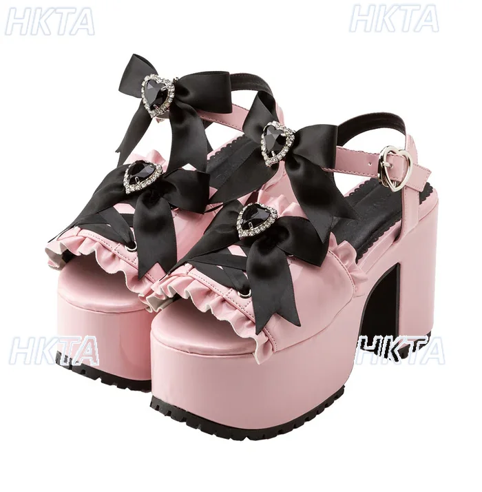 Japanese Style New Summer High Heel Sandals Women Girls Sweet Rhinestone Bow Platform Shoes Lolita Mass-production Sandals
Japanese Style New Summer High Heel Sandals Women Girls Sweet Rhinestone Bow Platform Shoes Lolita Mass-production Sandals