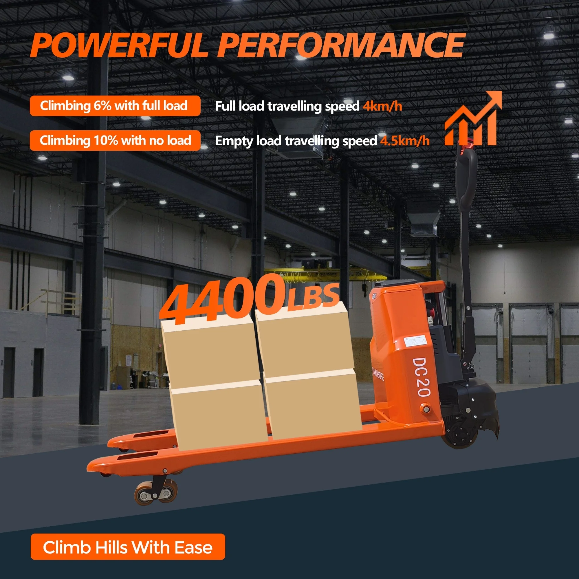 Полностью электрический домкрат для поддонов 4400 фунтов, 48 x 27 вилок, сверхмощные поддоны с электроприводом, подъемные грузовики с электроприводом без обслуживания 
Полностью электрический домкрат для поддонов 4400 фунтов, 48 x 27 вилок, сверхмощные поддоны с электроприводом, подъемные грузовики с электроприводом без обслуживания