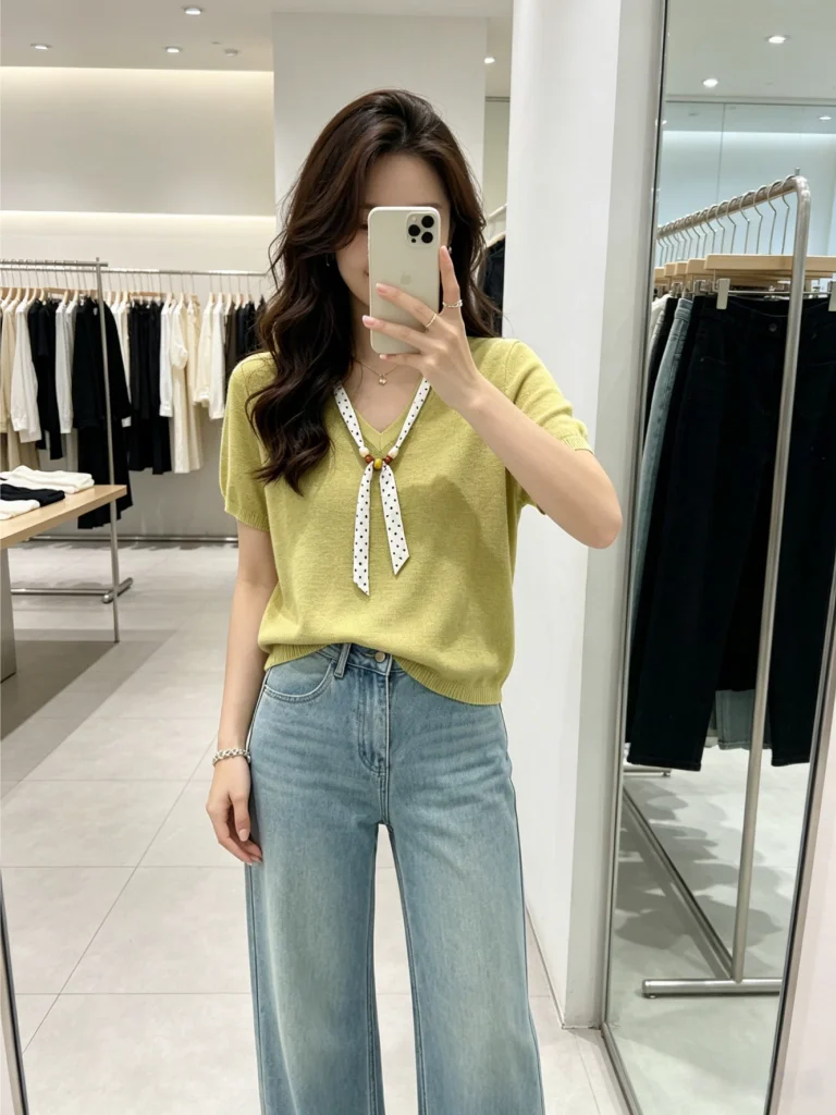Korean Style V-Neck Polka Dot Silk Scarf Knitted Short Sleeve T-Shirt Women Summer Loose Slimming Retro Personality Commuting...
Korean Style V-Neck Polka Dot Silk Scarf Knitted Short Sleeve T-Shirt Women Summer Loose Slimming Retro Personality Commuting...
