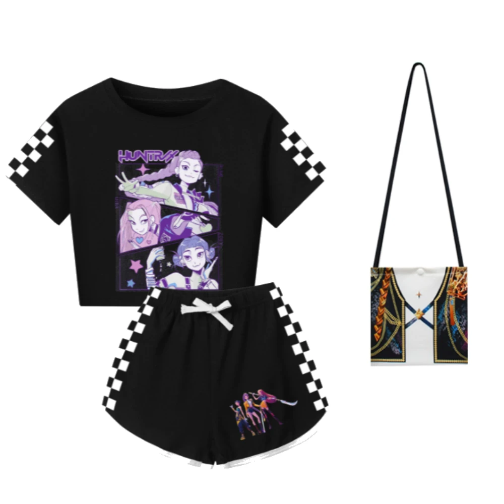 KPop Demon Hunters Superstar Clothes for Kids Zoey Rumi Mira Anime Costume Summer Girls Loose T Shirt Shorts Pajama Set
KPop Demon Hunters Superstar Clothes for Kids Zoey Rumi Mira Anime Costume Summer Girls Loose T Shirt Shorts Pajama Set
