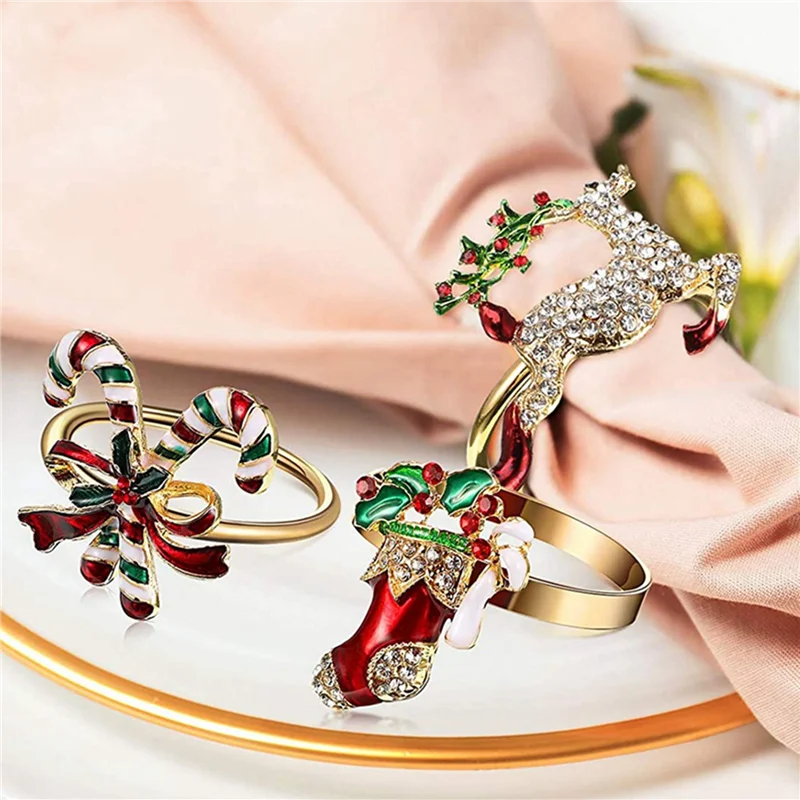 AB35-30Pcs Christmas Napkin Rings Xmas Napkin Holder Rings Wreath For Holiday Party Dinner Table Decoration
AB35-30Pcs Christmas Napkin Rings Xmas Napkin Holder Rings Wreath For Holiday Party Dinner Table Decoration