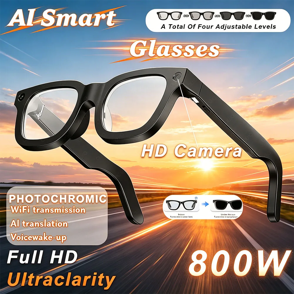 New AI SmartGlasses 8MP HD Camera Shooting Everything Recognition AI Translation 300mah 32GB Storage SmartGlasses Men Women
New AI SmartGlasses 8MP HD Camera Shooting Everything Recognition AI Translation 300mah 32GB Storage SmartGlasses Men Women