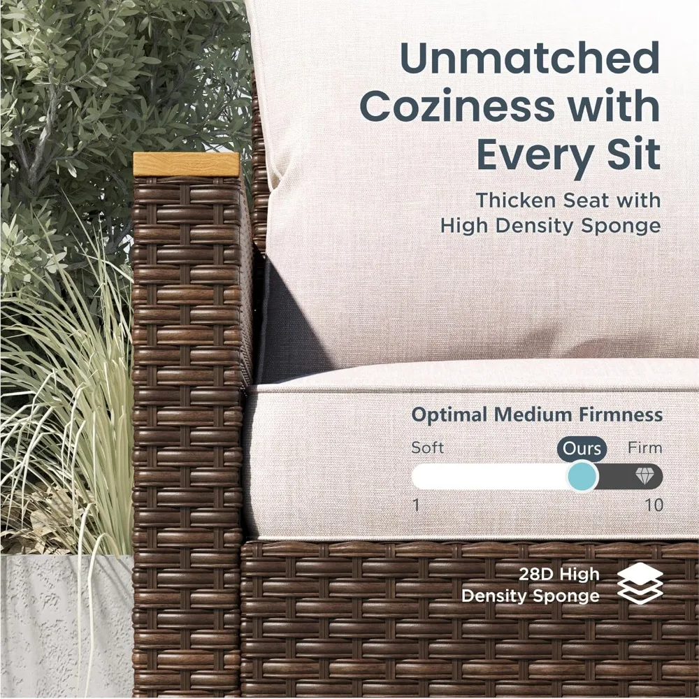 Oversized Outdoor Wicker Patio Furniture Sofa Set of 2 Pieces Beige Patio Conversation Armless Rattan Sofa Chair, Customized
Oversized Outdoor Wicker Patio Furniture Sofa Set of 2 Pieces Beige Patio Conversation Armless Rattan Sofa Chair, Customized