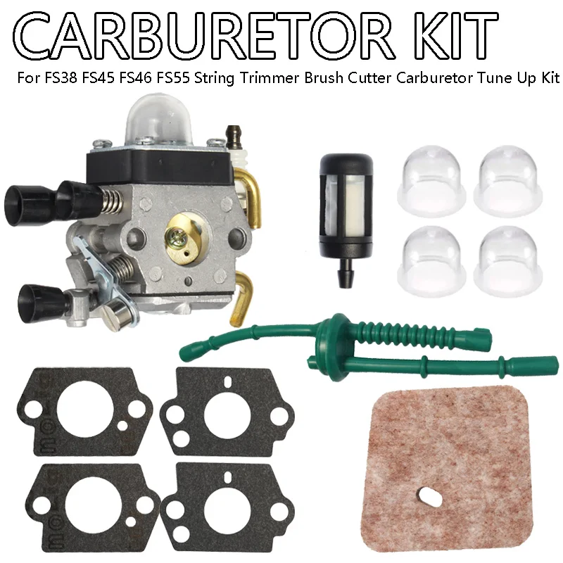 Carburetor Tune Up Kit With Fuel Line Filter Gasket For Stihl FS38 FS45 FS46 FS55 Trimmer Parts
Carburetor Tune Up Kit With Fuel Line Filter Gasket For Stihl FS38 FS45 FS46 FS55 Trimmer Parts