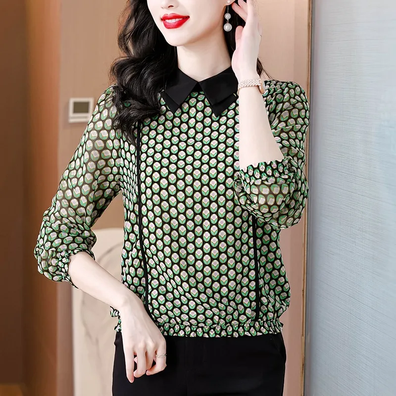 Casual Women's Blouses Printed Vintage Tops Fashion Loose Summer French Clothing Long Sleeved Chiffon Korean Women Shirts
Casual Women's Blouses Printed Vintage Tops Fashion Loose Summer French Clothing Long Sleeved Chiffon Korean Women Shirts