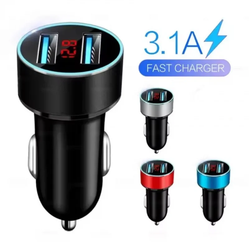 1/3pcs 5V 3.1A Car Charger Dual USB QC Adapter Cigarette Lighter LED Voltmeter For All Types Of Mobile Cell Phones Quick Charge
1/3pcs 5V 3.1A Car Charger Dual USB QC Adapter Cigarette Lighter LED Voltmeter For All Types Of Mobile Cell Phones Quick Charge