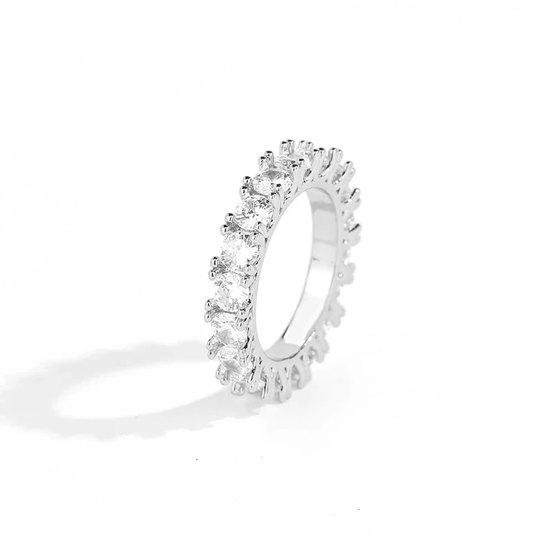 Hip Hop Rock Jewelry 4mm Iced Out Cubic Zirconia Single Row Cocktail Rings For Women Party Birthday Gift
Hip Hop Rock Jewelry 4mm Iced Out Cubic Zirconia Single Row Cocktail Rings For Women Party Birthday Gift