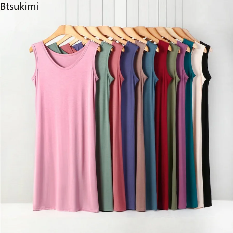 Summer Modal Cotton Vest Style Nightdress for Women Solid Color Loose Mid Length 8XL Plus Size Sleeveless Base Dress for Women
Summer Modal Cotton Vest Style Nightdress for Women Solid Color Loose Mid Length 8XL Plus Size Sleeveless Base Dress for Women