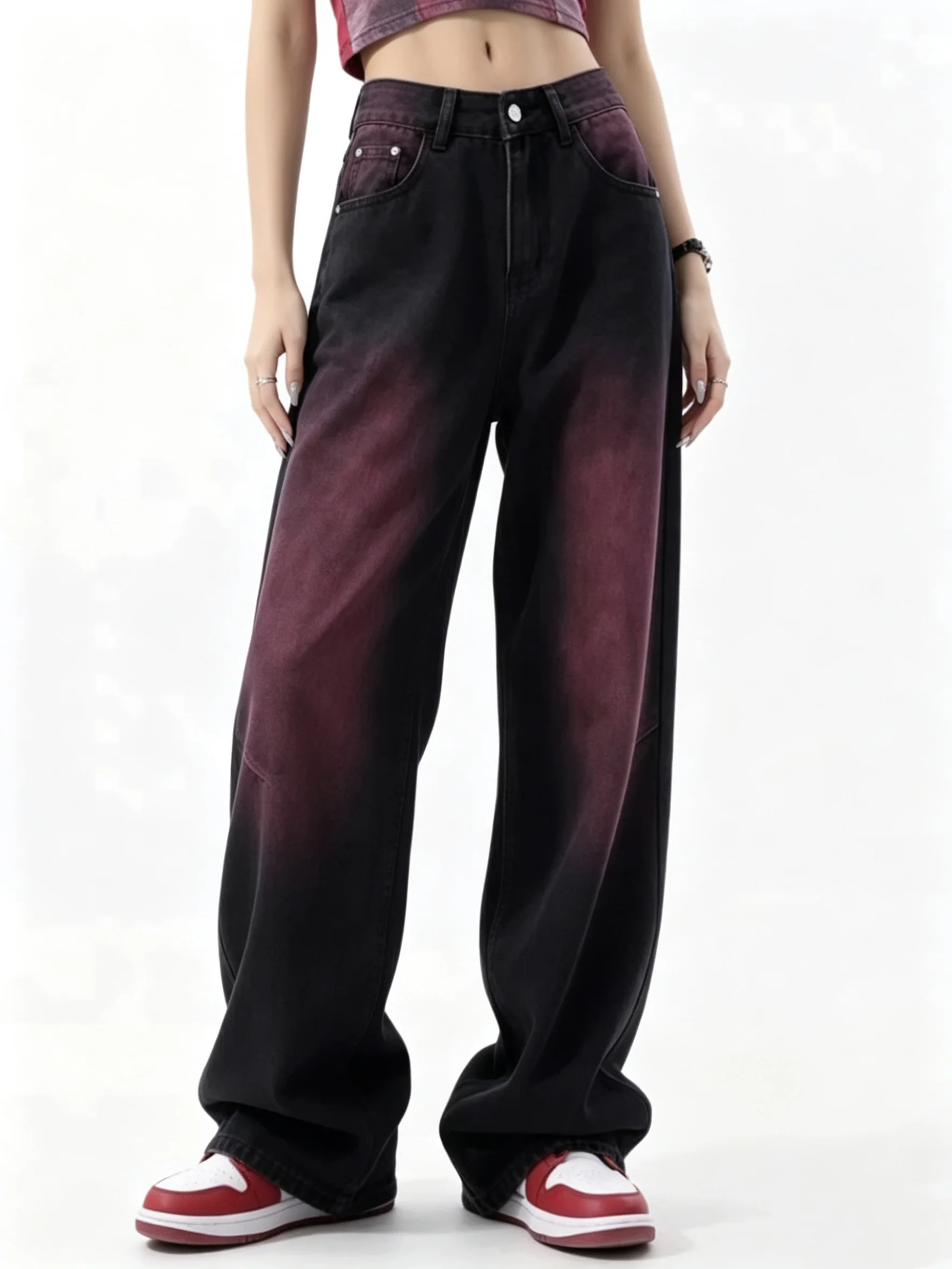 Women's Plus Size Wide Leg Jeans Purple Tie-Dye Black Gothic Y2K Emo Jean Pants Harajuku Grunge Vintage Oversize Denim Trousers
Women's Plus Size Wide Leg Jeans Purple Tie-Dye Black Gothic Y2K Emo Jean Pants Harajuku Grunge Vintage Oversize Denim Trousers