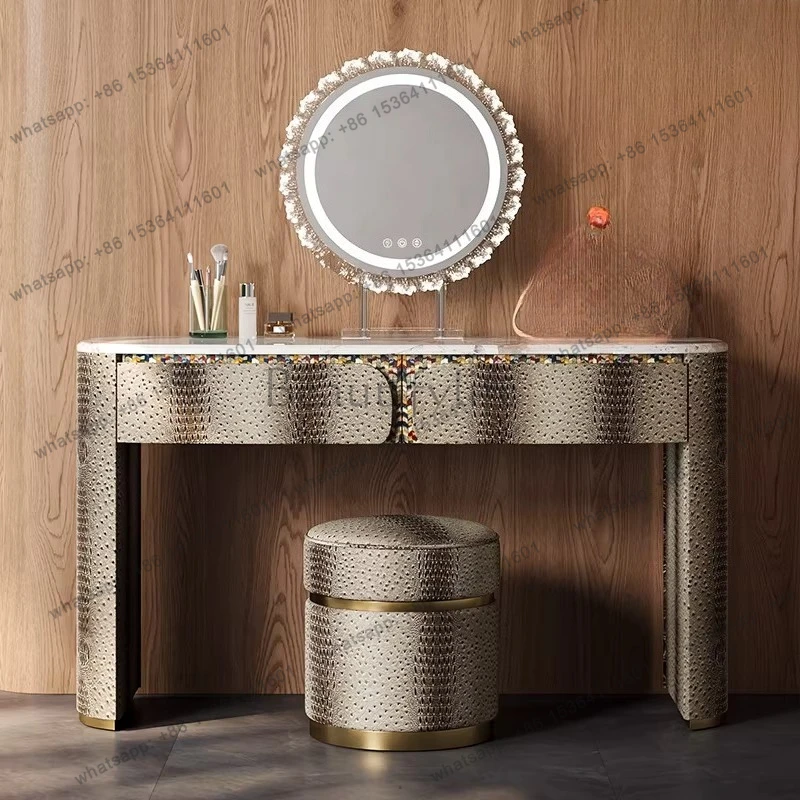 Light luxury large flat mansion custom high-end marble crocodile leather dresser combination
Light luxury large flat mansion custom high-end marble crocodile leather dresser combination