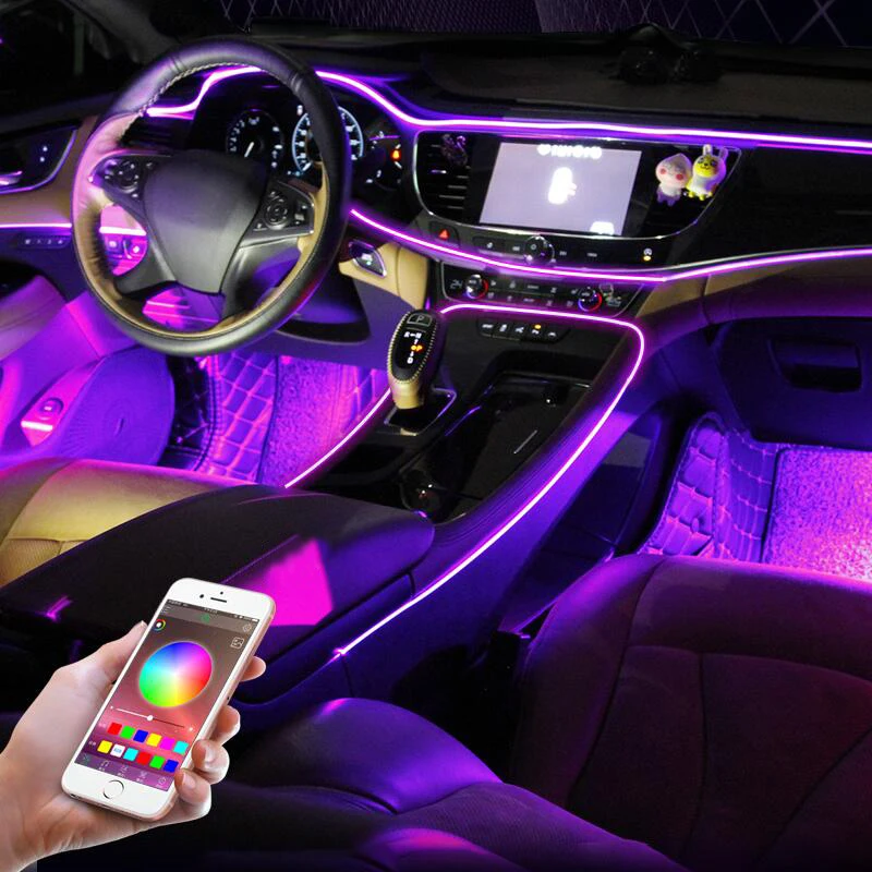 Car Interior Ambient Light Backlight EL Neon Strip 12V RGB Multiple Modes App Sound Control Auto Decorative Door Atmosphere Lamp
Car Interior Ambient Light Backlight EL Neon Strip 12V RGB Multiple Modes App Sound Control Auto Decorative Door Atmosphere Lamp