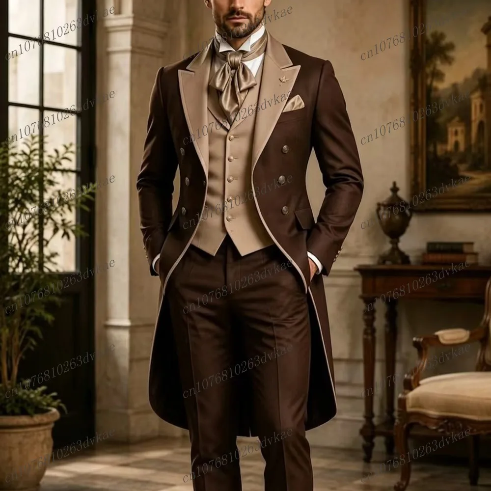 New Beige And Brown Long Blazer Prom Men Suit Wedding Party Formal Groom Business Male Tuxedos 3 Piece Set Jacket Vest Pants
New Beige And Brown Long Blazer Prom Men Suit Wedding Party Formal Groom Business Male Tuxedos 3 Piece Set Jacket Vest Pants