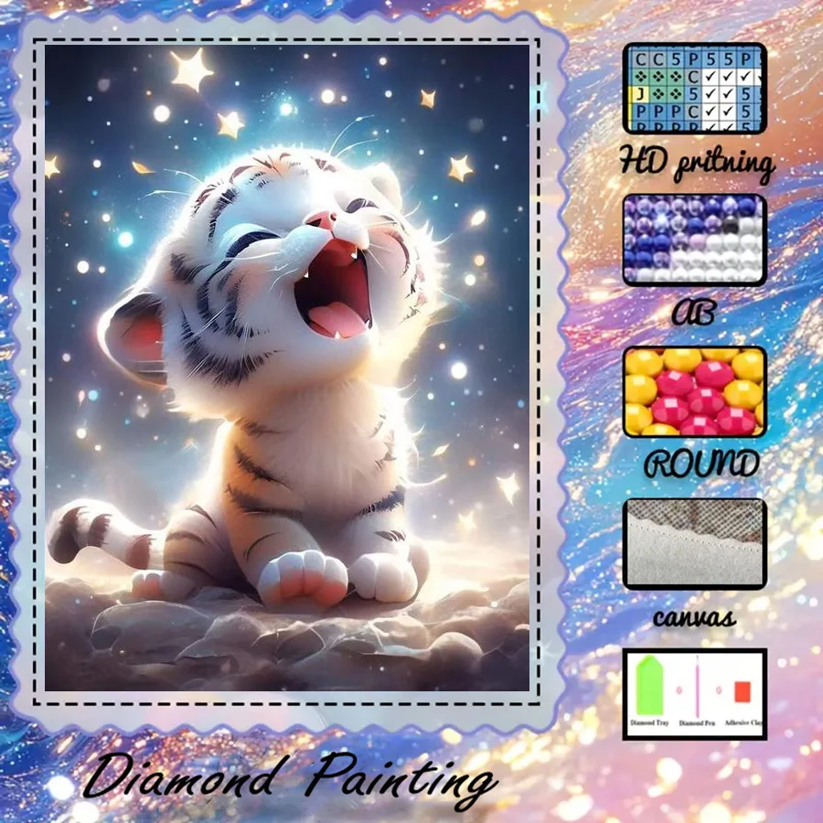 1 piece - 5D-DIY - Flocking cloth - Special drill - Diamond painting set - Cute tiger - Mosaic - Diamond art
1 piece - 5D-DIY - Flocking cloth - Special drill - Diamond painting set - Cute tiger - Mosaic - Diamond art