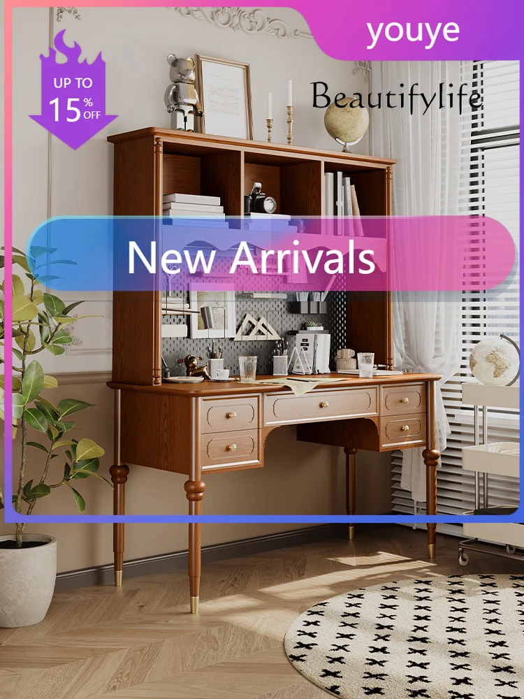 N19 French Ancient Style Bookshelf Integrated Solid Wood Home Desk Retro Dressing Table Desk
N19 French Ancient Style Bookshelf Integrated Solid Wood Home Desk Retro Dressing Table Desk