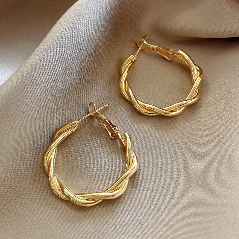 Classic Simple Twisted Weaving Metal Hoop Earrings for Woman 2025 New Vintage Geometric Statement Earrings Jewelry Brincos Gift
Classic Simple Twisted Weaving Metal Hoop Earrings for Woman 2025 New Vintage Geometric Statement Earrings Jewelry Brincos Gift