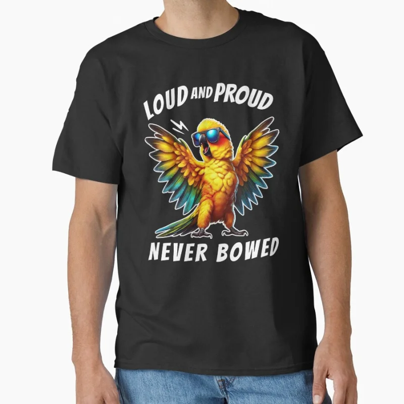Loud and Proud Never Bowed Funny Sun Conure Parrot Lover T shirt for man Large size Tops Funny parrot Graphic Printed clothes
Loud and Proud Never Bowed Funny Sun Conure Parrot Lover T shirt for man Large size Tops Funny parrot Graphic Printed clothes