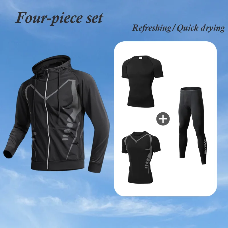 Men's Ice Fiber Running Tracksuit Quick-Drying Fitness Full Set Sportswear Marathon Jogging Cycling Gym Training Suit
Men's Ice Fiber Running Tracksuit Quick-Drying Fitness Full Set Sportswear Marathon Jogging Cycling Gym Training Suit