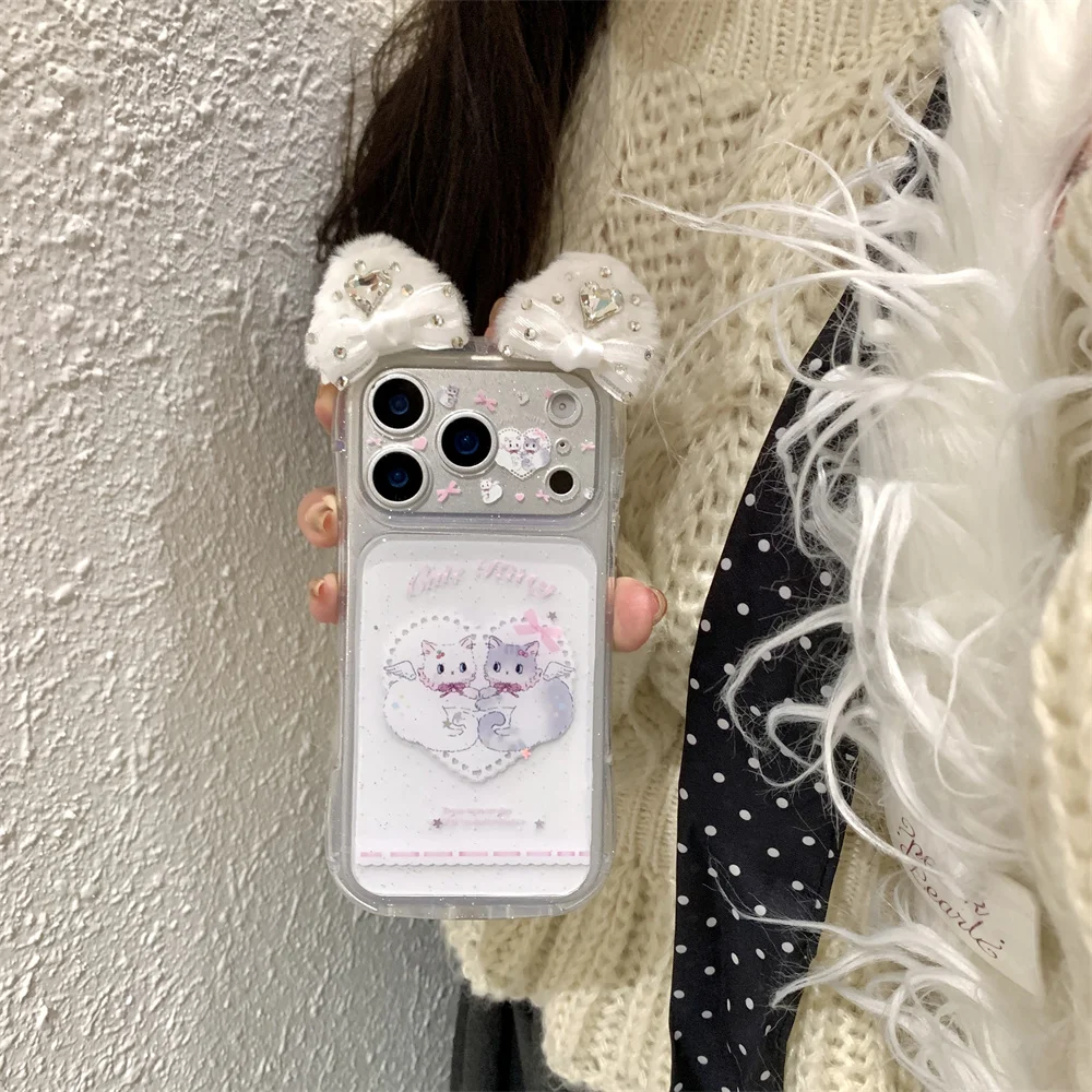 Fashion Diamond Plush 3D Ears Phone Case for iPhone 17 Pro 13 14 15 16 Pro Max 16 Max Cover Cute Angel Kitten Shockproof Fundas
Fashion Diamond Plush 3D Ears Phone Case for iPhone 17 Pro 13 14 15 16 Pro Max 16 Max Cover Cute Angel Kitten Shockproof Fundas