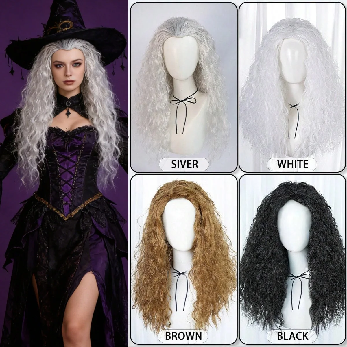 Синтетический парик для косплея (серебристый/коричневый/черный/белый), кудрявый, в стиле ведьмы/рыцаря/принцессы/солдата/рок-н-ролл 80-х, для Хэллоуина, Рождества, вечеринок
Синтетический парик для косплея (серебристый/коричневый/черный/белый), кудрявый, в стиле ведьмы/рыцаря/принцессы/солдата/рок-н-ролл 80-х, для Хэллоуина, Рождества, вечеринок