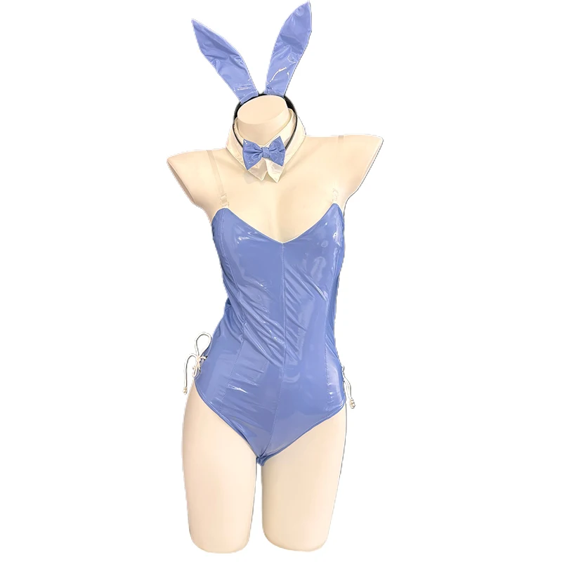 SENMHS Sexy Cute Deep V Sling Bunny Cosplay Patent Leather Costumes Lovely Blue Jumpsuit Women Halloween Costume Rabbit Suit
SENMHS Sexy Cute Deep V Sling Bunny Cosplay Patent Leather Costumes Lovely Blue Jumpsuit Women Halloween Costume Rabbit Suit