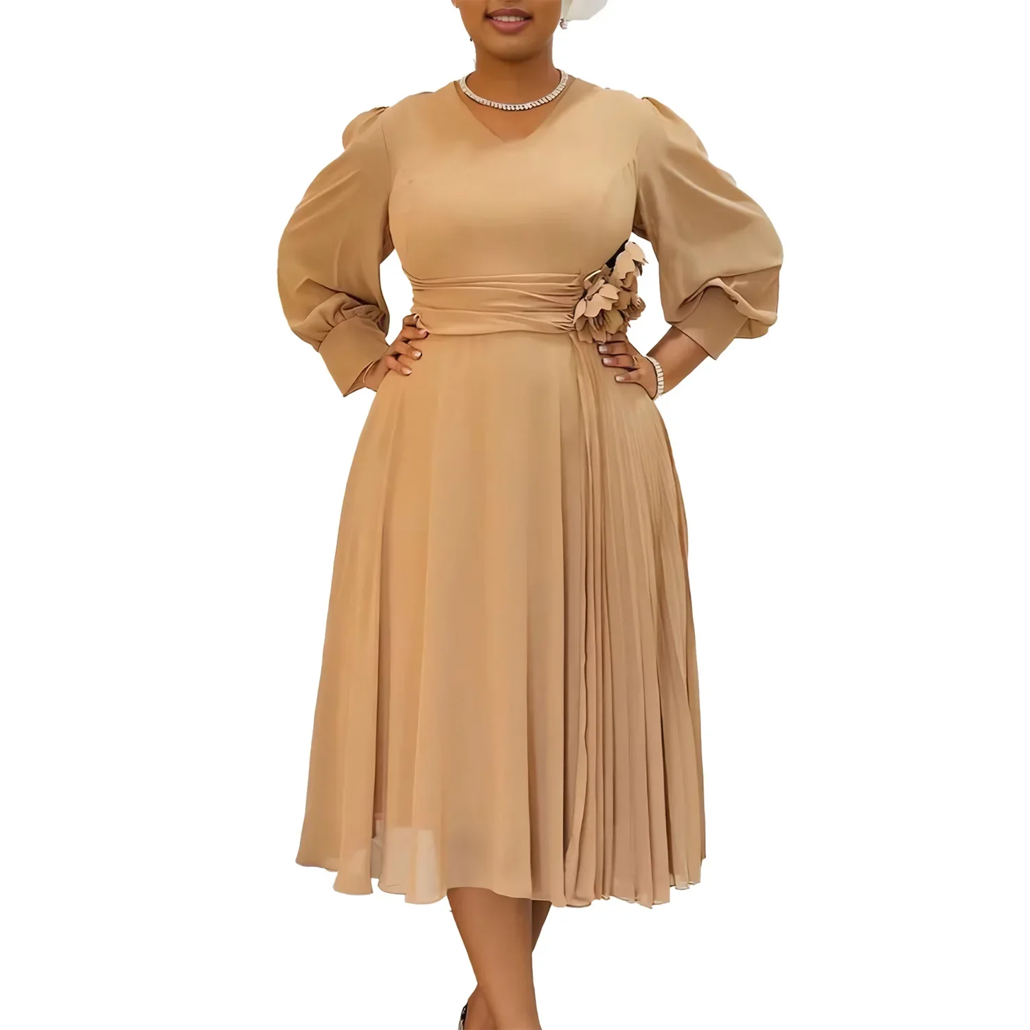 Outfits S-3XL Elegant African Dresses for Women Summer African Long Sleeve V-neck Midi Polyester Dress Dashiki African Clothes
Outfits S-3XL Elegant African Dresses for Women Summer African Long Sleeve V-neck Midi Polyester Dress Dashiki African Clothes