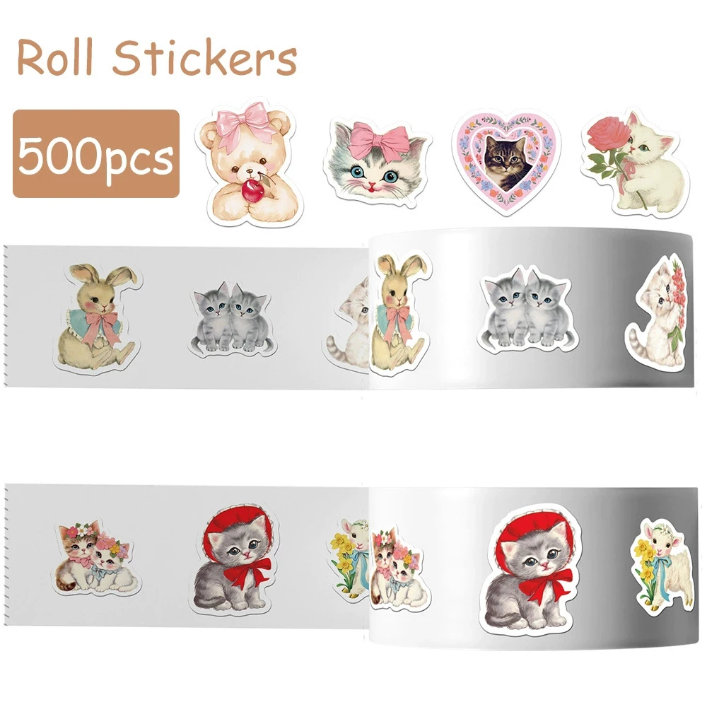 500pcs Aesthetic Retro Animal Sticker Roll INS Cute Vintage Cat Sealing Label Decals DIY Laptop Children Reward Gift Sticker Toy
500pcs Aesthetic Retro Animal Sticker Roll INS Cute Vintage Cat Sealing Label Decals DIY Laptop Children Reward Gift Sticker Toy