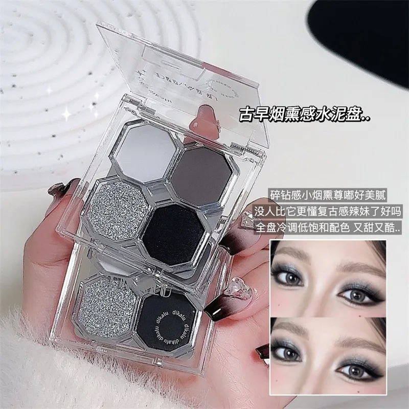 1pc European American Punk Smoky 4 Colors Eyeshadow Palette Pearl Black Jasmine Cat Eye Cement Black Gray Shimmer
1pc European American Punk Smoky 4 Colors Eyeshadow Palette Pearl Black Jasmine Cat Eye Cement Black Gray Shimmer