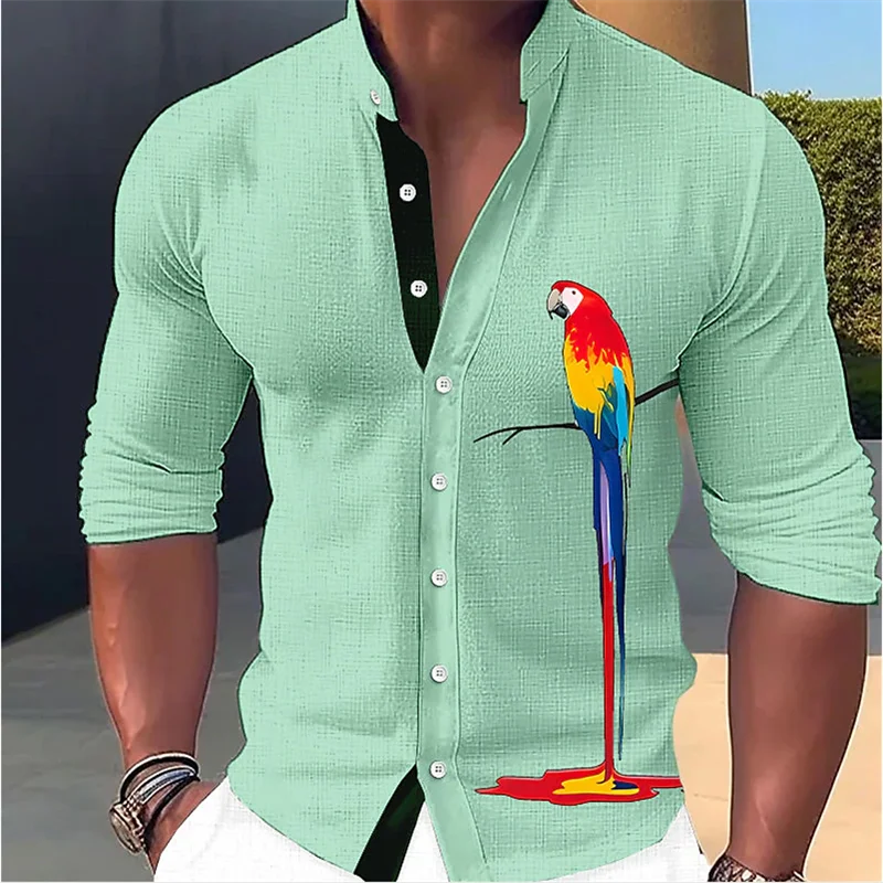 Fashion New Men's Shirt Parrot 3D Printing Stand Collar Long Sleeve Shirt Street Casual Tops Clothes Designer Casual 5 Colors
Fashion New Men's Shirt Parrot 3D Printing Stand Collar Long Sleeve Shirt Street Casual Tops Clothes Designer Casual 5 Colors