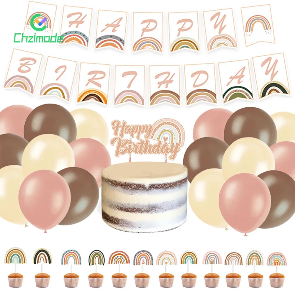 Happy Birthday Party Balloons Set Boho Rainbow Themed Balloon Decorations Latex Balloons for Birthday Party Wedding Accessories
Happy Birthday Party Balloons Set Boho Rainbow Themed Balloon Decorations Latex Balloons for Birthday Party Wedding Accessories