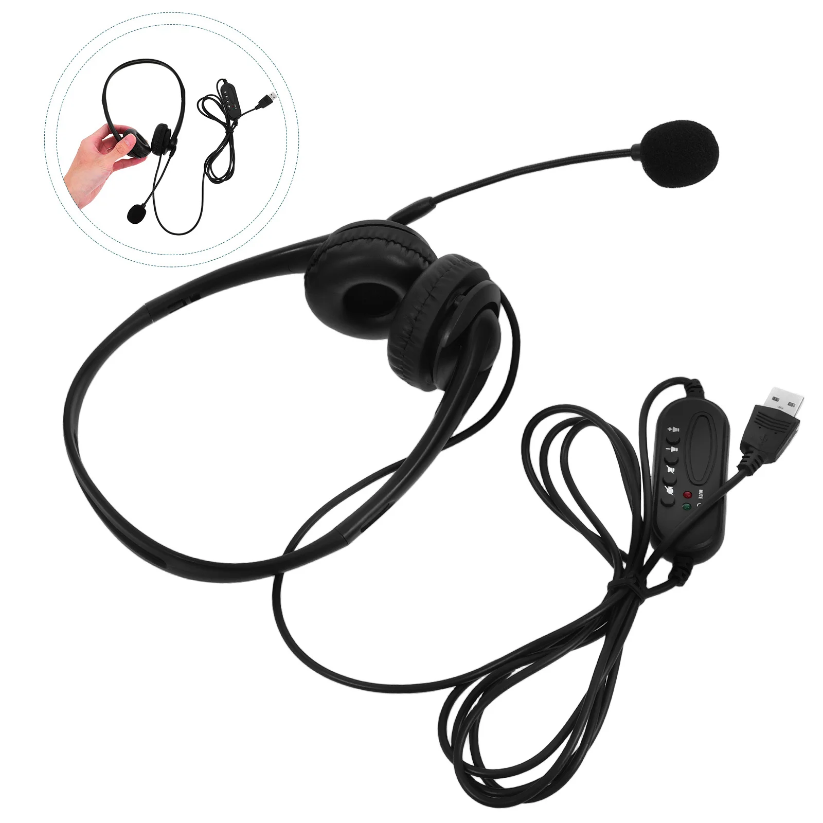 Wired Noise Reduction Headset with Microphone for Computer Office Use USB Connection Comfortable Ear Muffs Long Wear
Wired Noise Reduction Headset with Microphone for Computer Office Use USB Connection Comfortable Ear Muffs Long Wear