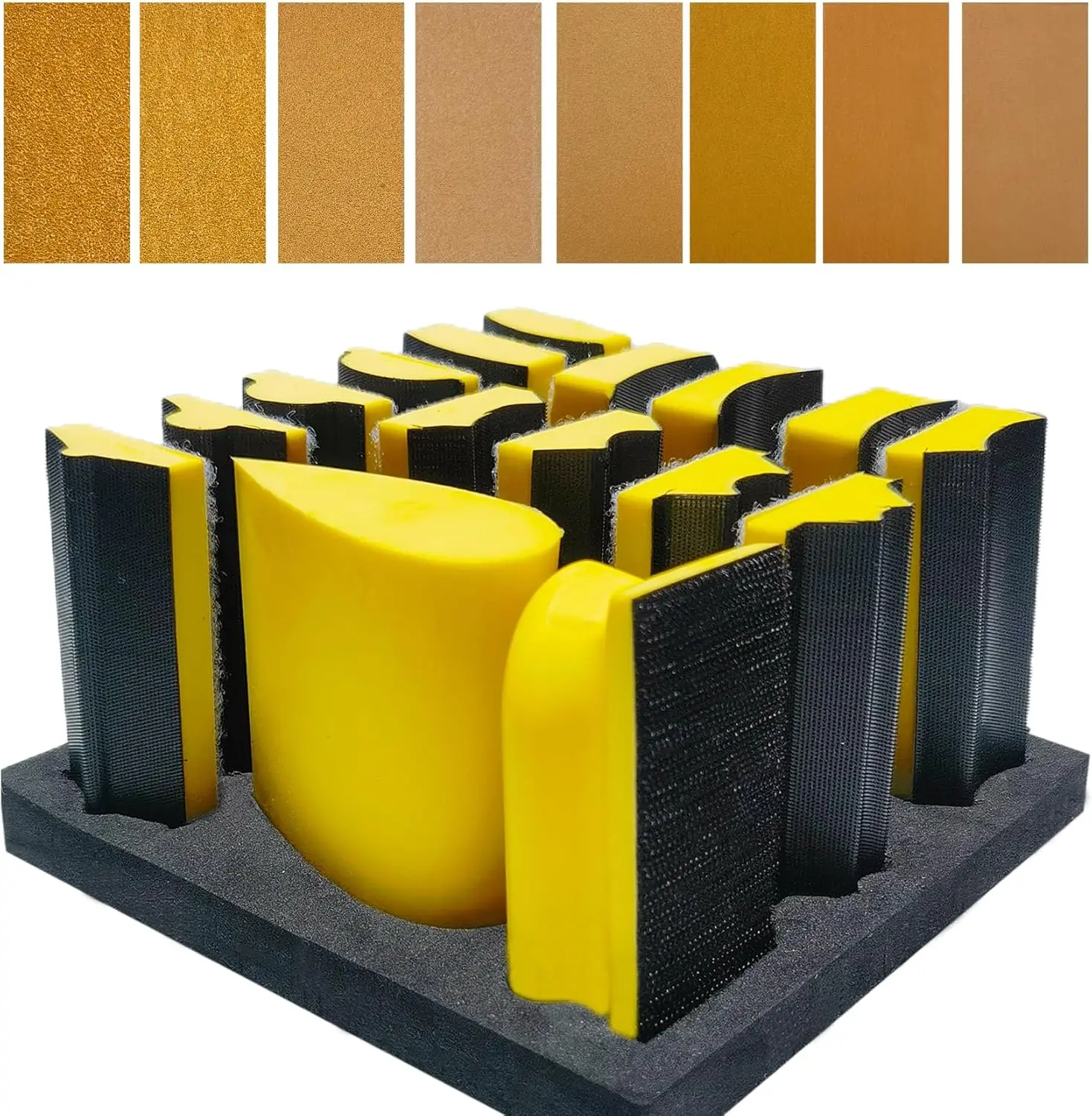16 PCS Contoured Sanding Block Set with 40 Sheets Sandpaper for Woodworking, Auto Paint & Crafts
16 PCS Contoured Sanding Block Set with 40 Sheets Sandpaper for Woodworking, Auto Paint & Crafts