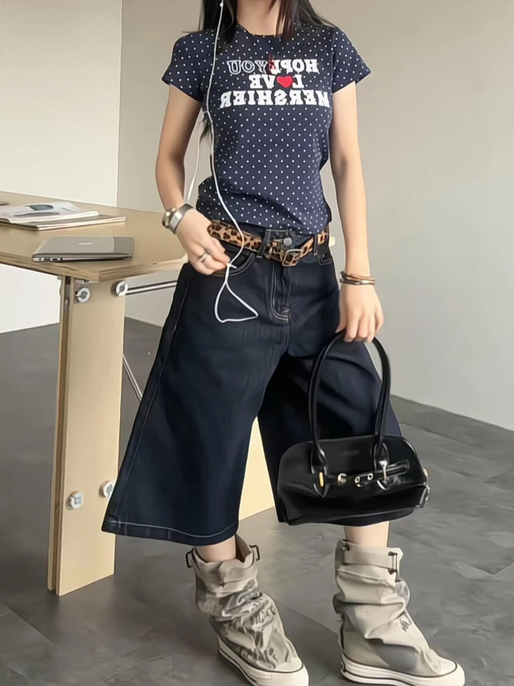 Sweet Cool Spicy Girl American Style Workwear Denim Jeans Women Summer Design Multi Pocket Loose Wide Leg Medium Pants
Sweet Cool Spicy Girl American Style Workwear Denim Jeans Women Summer Design Multi Pocket Loose Wide Leg Medium Pants