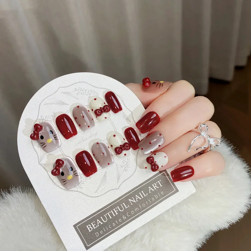 Press on Nail Art Manicure Handmade Phototherapy Cat Eye False Wearable Nail Cute Cat Bow Nail Art Manicure 10 Pcs Free Glue
Press on Nail Art Manicure Handmade Phototherapy Cat Eye False Wearable Nail Cute Cat Bow Nail Art Manicure 10 Pcs Free Glue