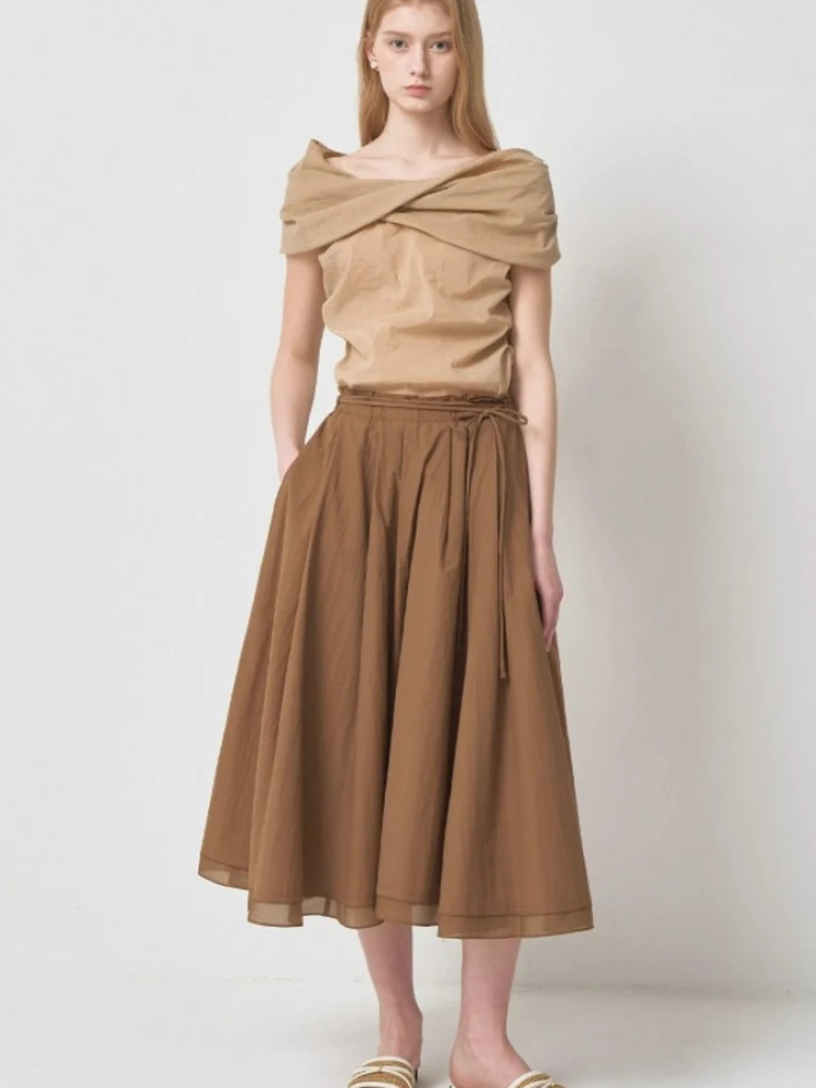 Elegant Korean Style High Waist A-Line Midi Skirt with Belt City Commuting Cotton Blend Summer New Arrival Women's Skirt
Elegant Korean Style High Waist A-Line Midi Skirt with Belt City Commuting Cotton Blend Summer New Arrival Women's Skirt