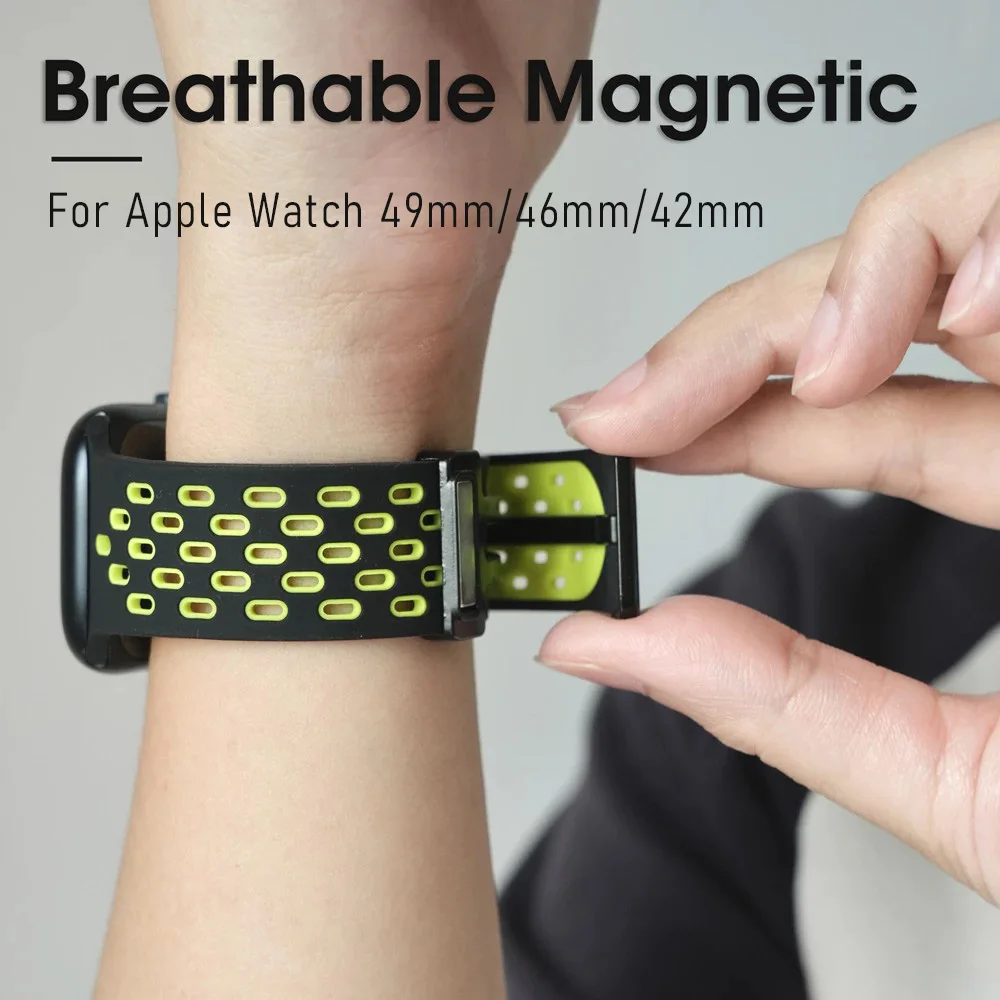 Magnetic Strap for Apple Watch Band 49mm 46mm 45mm 44mm 42mm 41mm Silicone Bracelet for iWatch Ultra 3 Series 11 10 9 8 SE 7 6 5
Magnetic Strap for Apple Watch Band 49mm 46mm 45mm 44mm 42mm 41mm Silicone Bracelet for iWatch Ultra 3 Series 11 10 9 8 SE 7 6 5