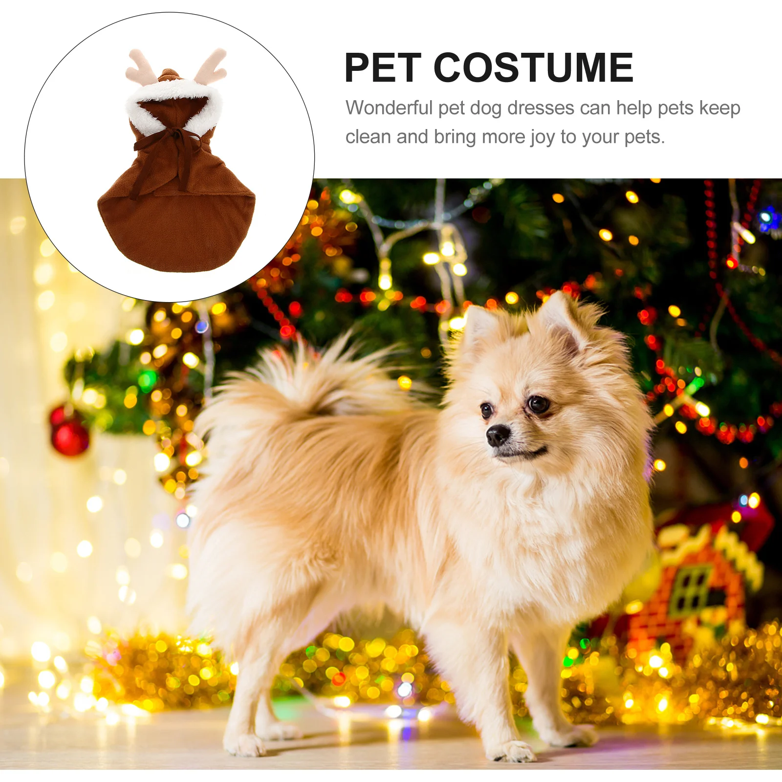 Pet Elk Cloak Christmas Dog Cape Winter Costume Cosplay Party Wear For Small Dogs Puppies Xs Size Pet Party Clothes 
Pet Elk Cloak Christmas Dog Cape Winter Costume Cosplay Party Wear For Small Dogs Puppies Xs Size Pet Party Clothes
