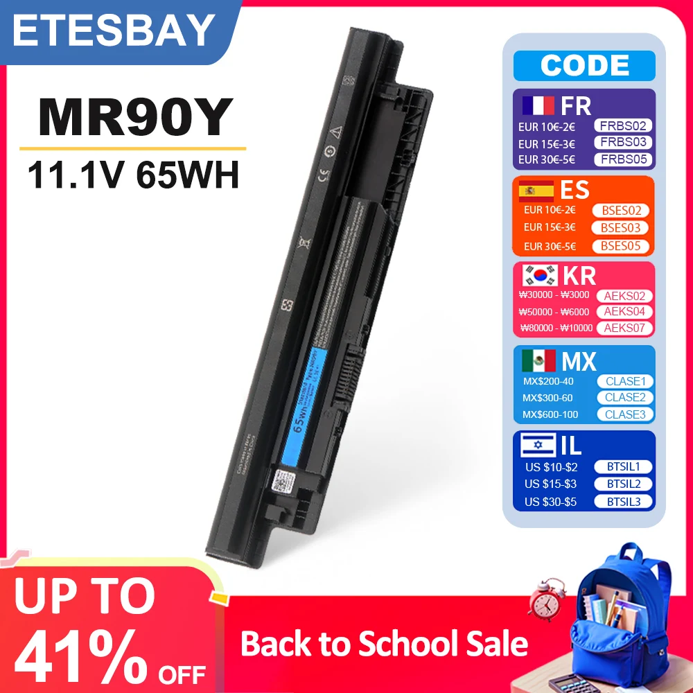 ETESBAY XCMRD MR90Y 40WH for Dell Inspiron 14-3421 5421 N3421 N5421 15-3521 5521 3721 5721 Vostro 14-3449 3446 Laptop Battery
ETESBAY XCMRD MR90Y 40WH for Dell Inspiron 14-3421 5421 N3421 N5421 15-3521 5521 3721 5721 Vostro 14-3449 3446 Laptop Battery