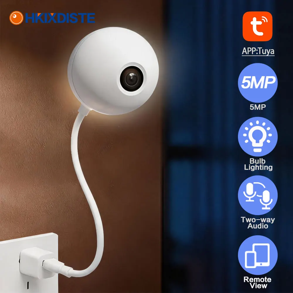 5MP Tuya Wifi Mini USB Light Bulb Camera Indoor Home Color Night Vision Baby Monitor Camera Smart Life Wireless Security IP Cam
5MP Tuya Wifi Mini USB Light Bulb Camera Indoor Home Color Night Vision Baby Monitor Camera Smart Life Wireless Security IP Cam