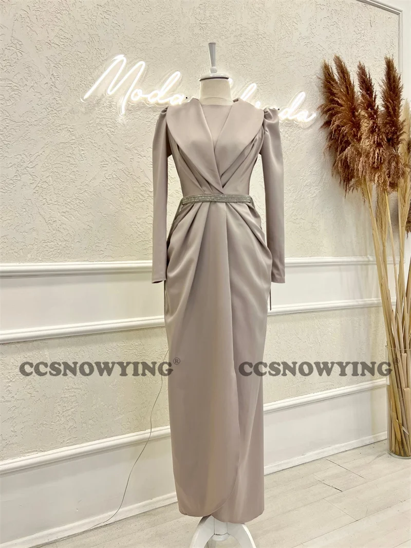 Fashion Satin Solid Color Muslim Evening Dresses Long Sleeve Islamic Formal Party Gowns High Neck Women Arabic Robes De Soirée
Fashion Satin Solid Color Muslim Evening Dresses Long Sleeve Islamic Formal Party Gowns High Neck Women Arabic Robes De Soirée