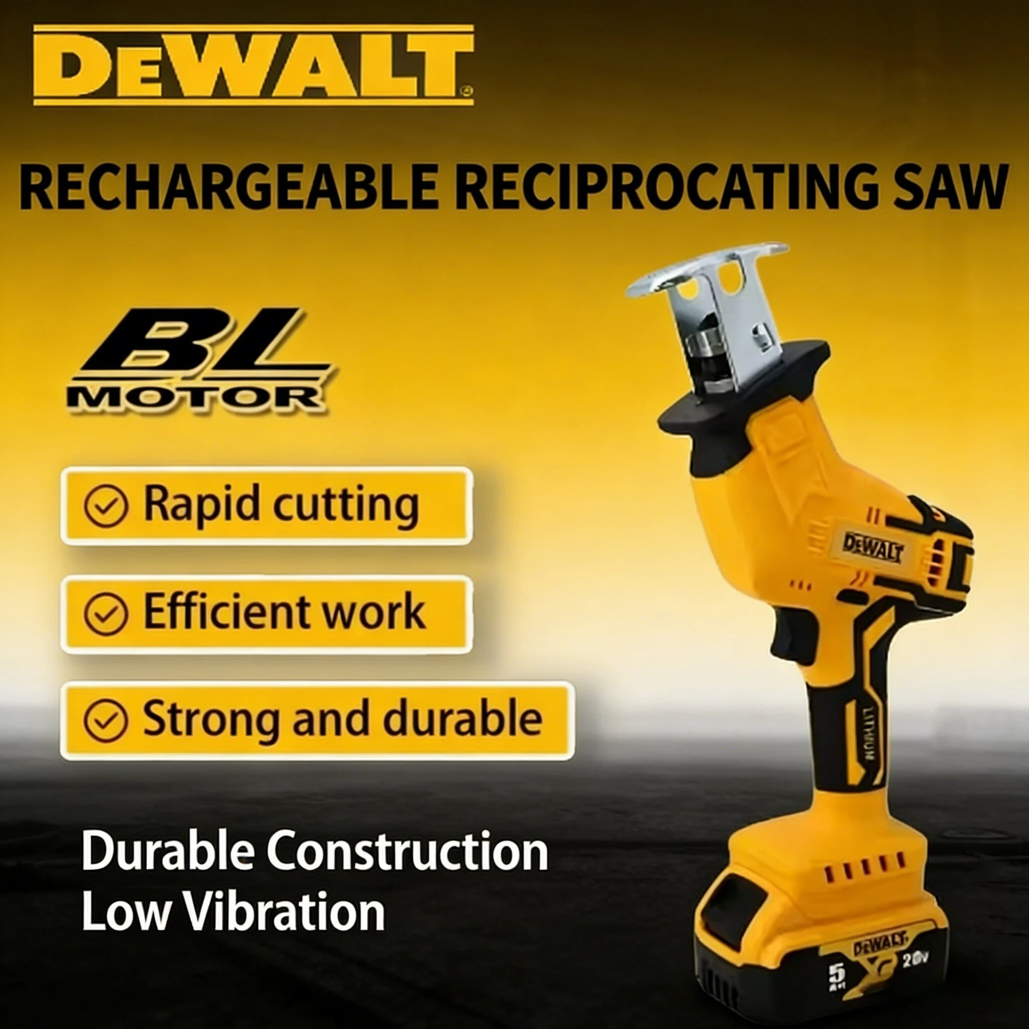 Аккумуляторная электрическая сабельная пила Dewalt 2800 об/мин, бесщеточная, многофункциональная, для резки металла, дерева и труб, совместима с аккумуляторами Dewalt
Аккумуляторная электрическая сабельная пила Dewalt 2800 об/мин, бесщеточная, многофункциональная, для резки металла, дерева и труб, совместима с аккумуляторами Dewalt
