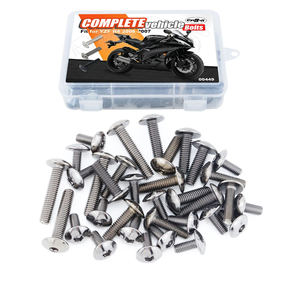Fit For Yamaha YZF R6 2006 2007 YZF-R6 YZFR6 Fairing CIips Nuts Screws Grommets Motorcycle Complete Full Fairing Bolts Kit
Fit For Yamaha YZF R6 2006 2007 YZF-R6 YZFR6 Fairing CIips Nuts Screws Grommets Motorcycle Complete Full Fairing Bolts Kit