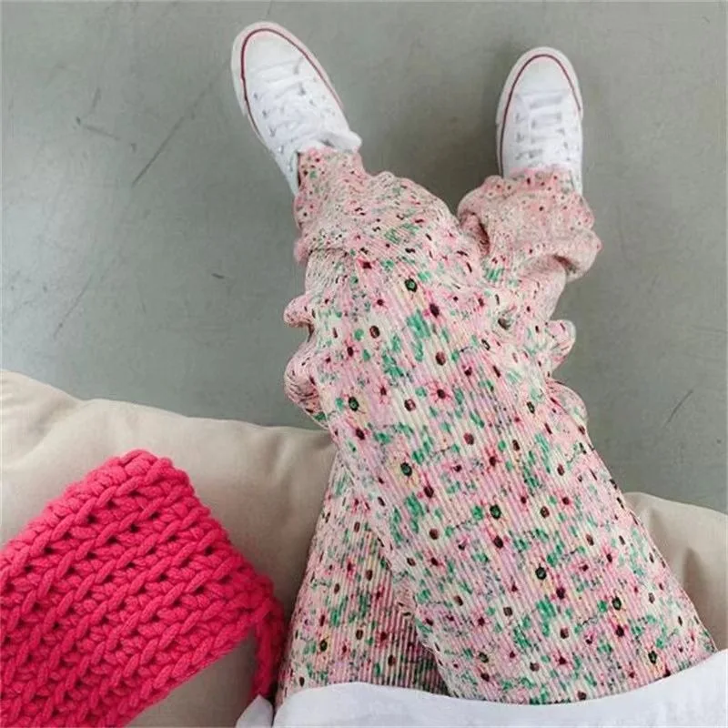 Pink Floral Wide-leg Pantalones Women's Summer Thin Loose Straight-leg Coolers High Waist Slim Casual Floor-length Sweatpants
Pink Floral Wide-leg Pantalones Women's Summer Thin Loose Straight-leg Coolers High Waist Slim Casual Floor-length Sweatpants