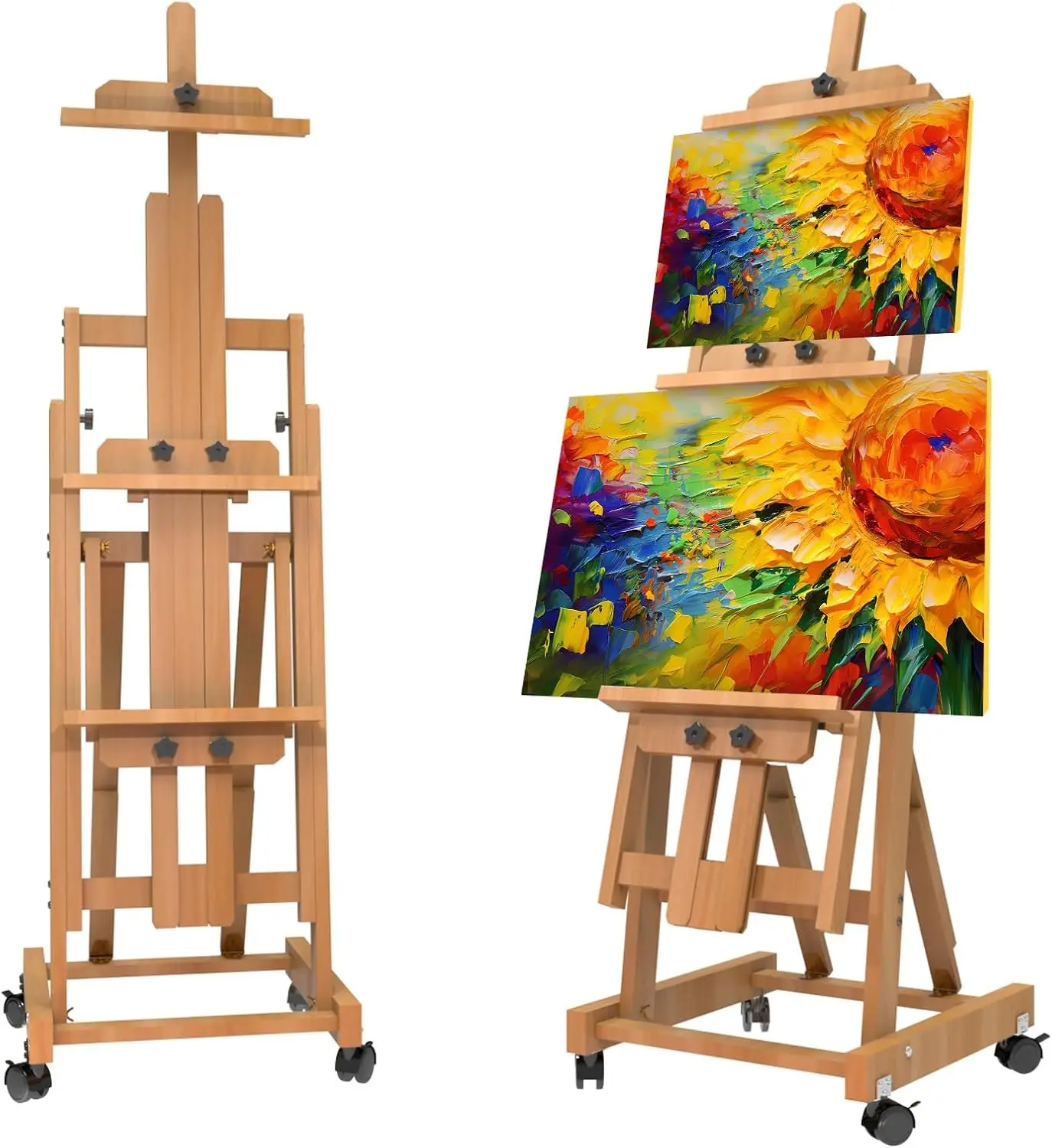 H-Frame Easel with Two Canvas Spaces, Adjustable Height & Angle, Foldable on Wheels for Artists
H-Frame Easel with Two Canvas Spaces, Adjustable Height & Angle, Foldable on Wheels for Artists