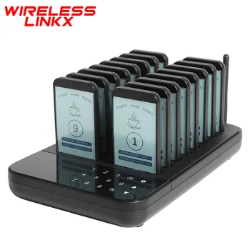 Wirelesslinkx 무선 레스토랑 호출기 시스템, 커피 디저트 가게용 비퍼 대기열 호출 시스템, 푸드 트럭 코트 바, 16