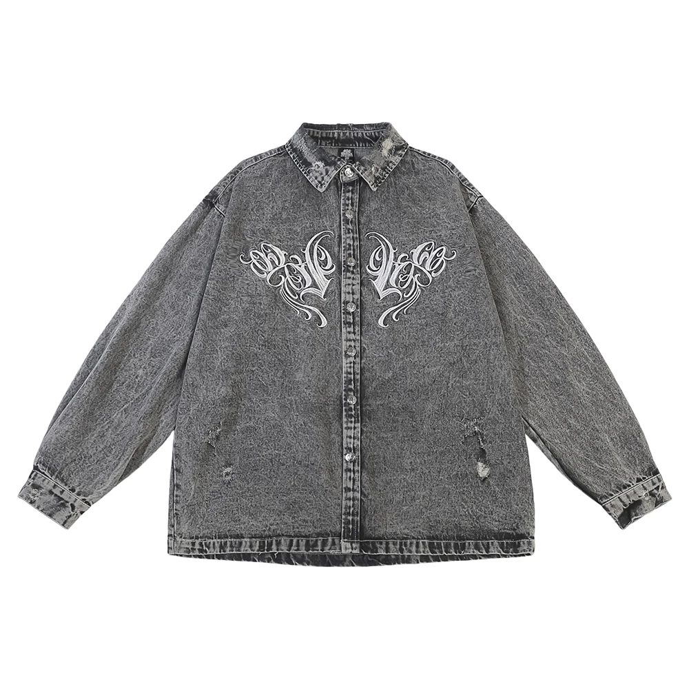 Vintage Y2k Embroidery Jeans Shirts Unisex Lapel Streetwear Baggy Camisas Ropa Hombre Oversized Casual Blouses Hip Hop Loose Top
Vintage Y2k Embroidery Jeans Shirts Unisex Lapel Streetwear Baggy Camisas Ropa Hombre Oversized Casual Blouses Hip Hop Loose Top
