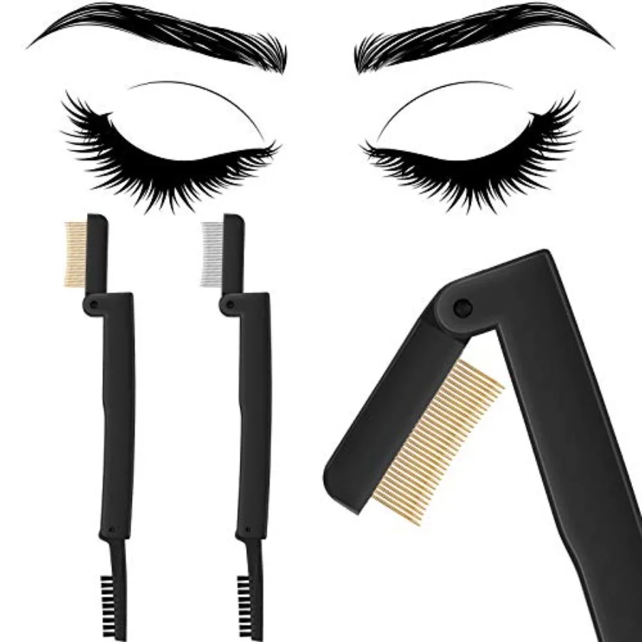 2 Pcs Folding Eyelash Comb, Eyelash Separator Tool Eyebrow Comb for Women, Dual Sided Mascara Brow Grooming, Lash Separator App
2 Pcs Folding Eyelash Comb, Eyelash Separator Tool Eyebrow Comb for Women, Dual Sided Mascara Brow Grooming, Lash Separator App