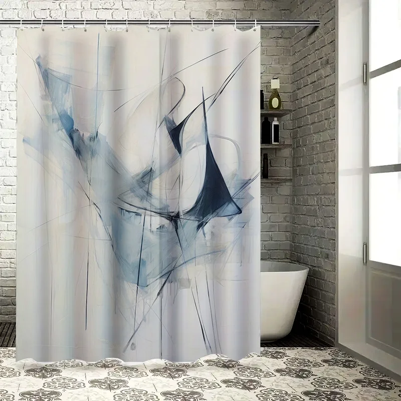 Modern Art Shower Curtain Blue Black White Abstract Design 72x84 Inch Bathtub Liner for Bathroom Decor Quick Dry Waterproof Fabr
Modern Art Shower Curtain Blue Black White Abstract Design 72x84 Inch Bathtub Liner for Bathroom Decor Quick Dry Waterproof Fabr