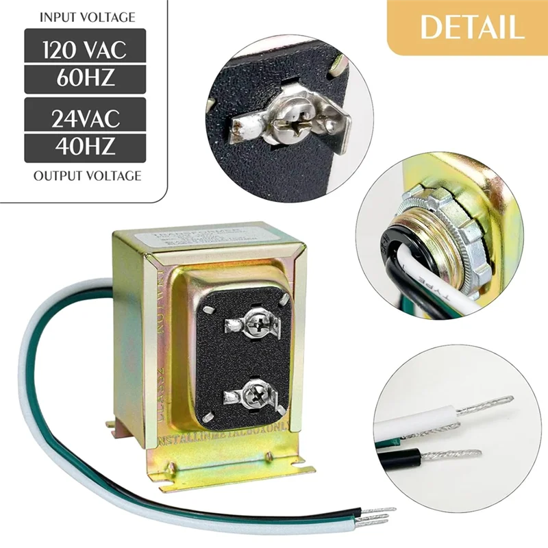 A26F-24-Volt AC 40VA Doorbell Transformer, For Ring Wired Video Doorbell And Thermostats, Hardwired Door Chime Power Supply
A26F-24-Volt AC 40VA Doorbell Transformer, For Ring Wired Video Doorbell And Thermostats, Hardwired Door Chime Power Supply