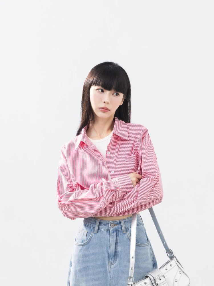 Женская рубашка с длинным рукавом в полоску, повседневная, прямого кроя, из смесового хлопка и полиэстера, осенняя новинка
Женская рубашка с длинным рукавом в полоску, повседневная, прямого кроя, из смесового хлопка и полиэстера, осенняя новинка